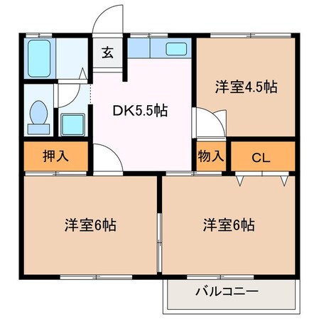 山田上口駅 徒歩25分 2階の物件間取画像